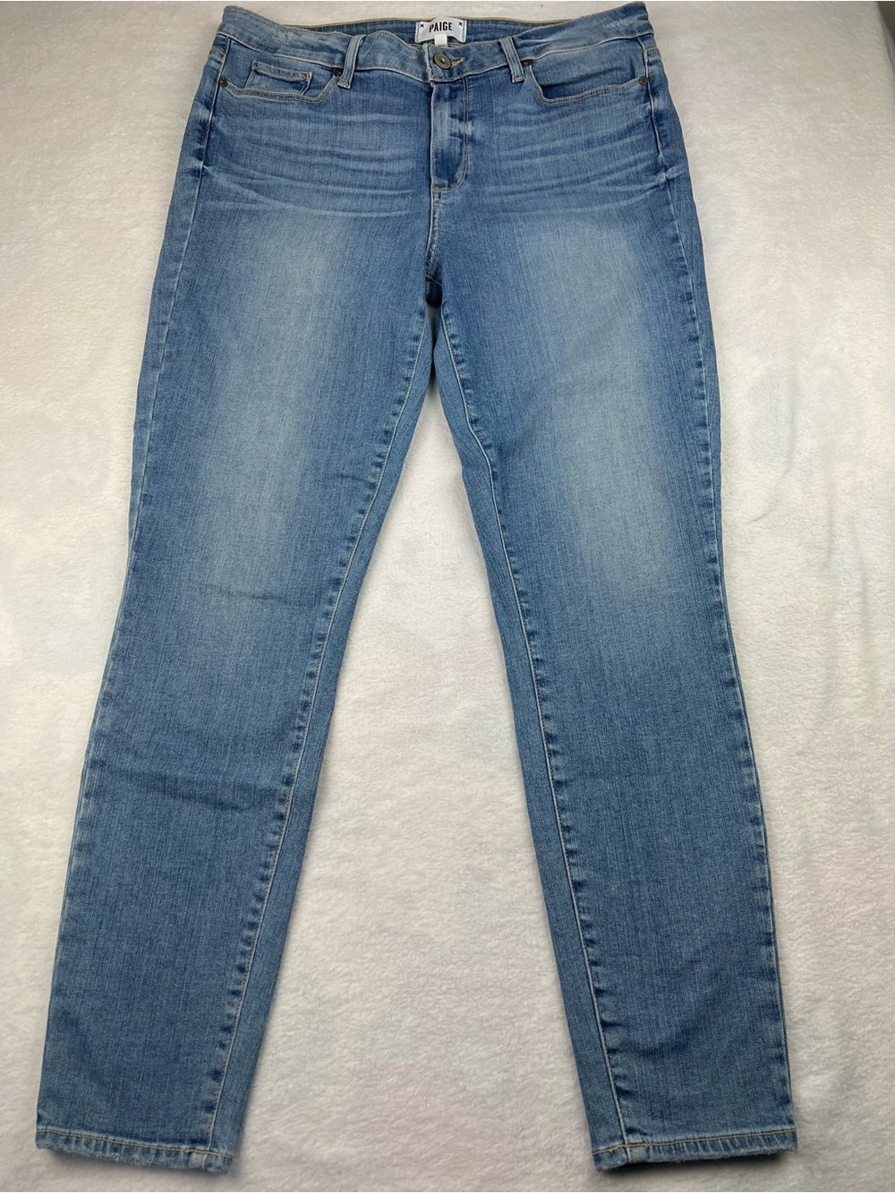 PAIGE Hoxton Ankle Jeans Women’s 32 High Rise Skinny Stretch Light Wash USA